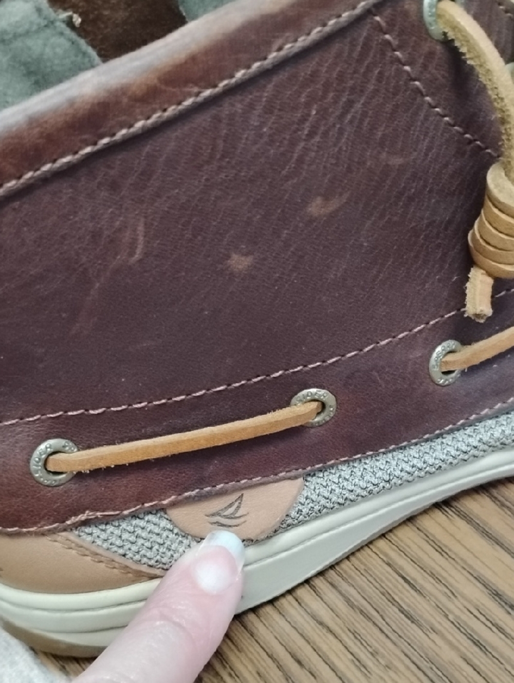 Sperry Top-Sider Hi-Top Brown Leather Casual Moc Toe Boat Shoes w/Zip, Sz 10 - Picture 8 of 11